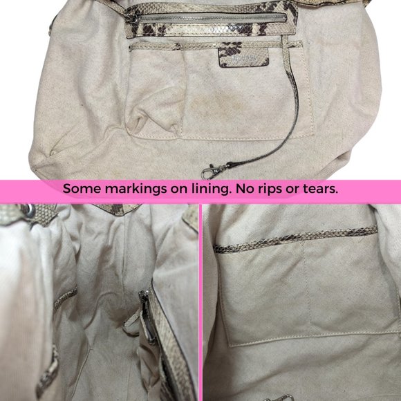 Michael Kors Embossed Snake Large Slouchy Hobo Bag EUC - Picture 8 of 13